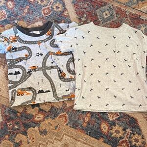 Kids Short Sleeve Tees - Construction and Bird Print